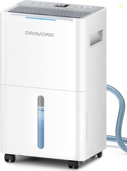 Dravonic 1500 Sq.Ft Dehumidifier for Basement, 21 Pints, Compressor, Q