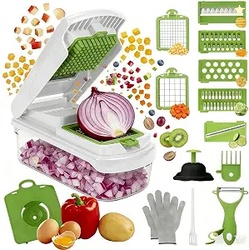 7 Blades Adjustable Mandoline Slicer Multifunctional Veggie & Fruit Cu