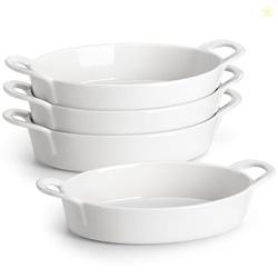 MALACASA Small Casserole Baking Dishes for Oven, Ceramic Oval Baking D