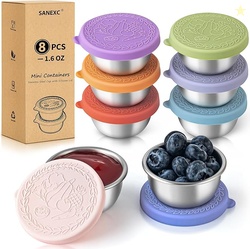 8 Pack - 1.6 Oz Small Salad Dressing Containers To Go Sauce Cups with 