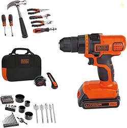 BLACK+DECKER 20V MAX 68-Piece Cordless Drill and Home Tool Project Kit
