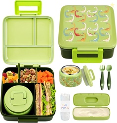 JXXM Bento Lunch Box for Kids with 8oz Soup ThermoLeak-Proof Lunch Con