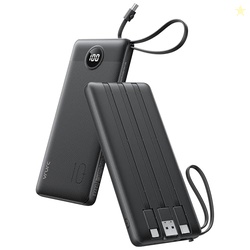 VRURC Portable Charger Power Bank, Built-in 4 Cables & 2 Ports 10000mA