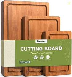 3-Piece Set Deep-Carbonized Bamboo Cutting Board for Kitchen Carbonize