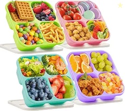 4 Pack Snack Containers Bento Box Adult Lunch BoxMeal Prep Container, 