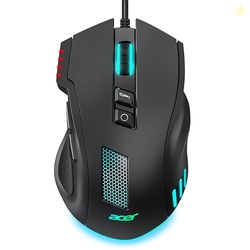 Acer Wired Gaming Mouse, 12,800 DPI RGB Ergonomic Computer Mouse for P