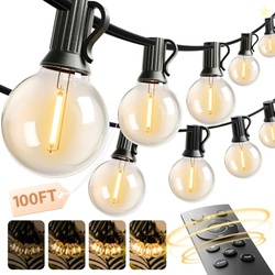 addlon Outdoor String Lights 100FT G40 with Remote 54 LED Shatterproof