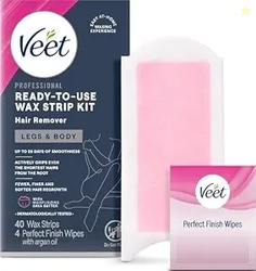 VEET Ready-To-Use Waxing Kit For Women | Wax Strips For Body Hair Remo
