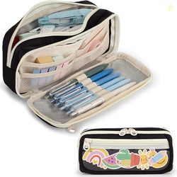 Large Capacity Pencil Case with Compartments for Girls Pen Bag for Sch
