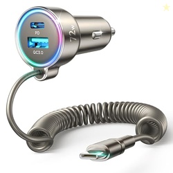 FLYLEAD 72W Car Charger USB C Fast Charge, PD36W for iPhone 17/16 Pro 