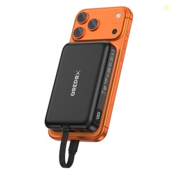 GREPRO Magnetic Power Bank, 10000mAh Built-in 22.5W USB-C Cable for iP