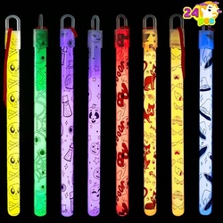 JOYIN 24 Pcs Halloween Glow Stick Hanging Wands in 8 Different Pattern