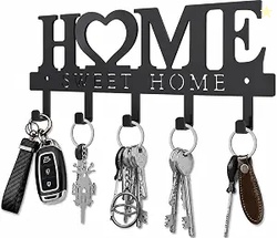 Key Holder Hooks Organizer Hanger Rack Wall Mounted Sweet Home Metal D