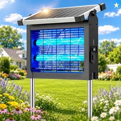 Zechuan Solar Bug Zapper Outdoor, Cordless Rechargeable Mosquito Kille