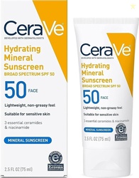 CeraVe Hydrating Mineral Sunscreen SPF 50 Face Sunscreen Travel Size 2