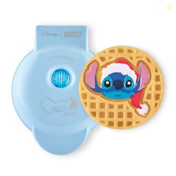Disney | Dash Stitch Santa Hat Mini Waffle Maker, Ceramic Nonstick, Bl