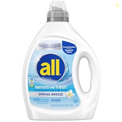 all Liquid Laundry Detergent, Sensitive Fresh, 82.5 fl oz, 110 Loads