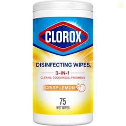 Clorox Disinfecting Wipes Back to School, Bleach Free, Crisp Lemon, 75