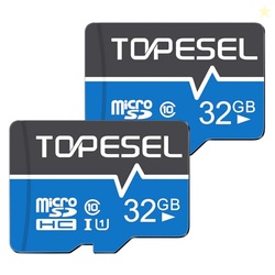TOPESEL 32GB(The Actual Usable Capacity is 28.8GB) Micro SD Card 2 Pac