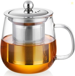 Glass Tea Cup with Infuser and Lid 14.5oz/450ml Large Borosilicate Gla
