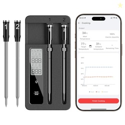 Smart Wireless Meat Thermometer, 2 Probes, WiFi Base with Magnetic Mou