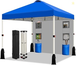 WEIZE 10x10 Pop Up Canopy Tent 1-Button Push Setup Canopy Tent with 1 