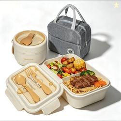 Bento BoxLunch Box Set Container Leak-proof Eco-Friendly 1200 ML with 