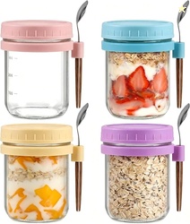 Overnight Oats Containers 16 oz, 4 Pack