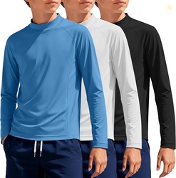 3 Pack Boys' Rash Guard Swim Shirts