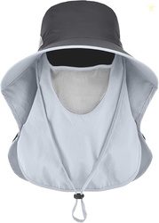 LCZTN UPF 50+ Sun Protection Cap Wide Brim Fishing Hat with Face & Nec