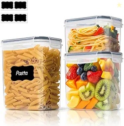 ComSaf Airtight Food Storage Containers with Lids 0.8/1.5/2.1Qt 3Pack