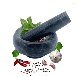 Marble Mortar and Pestle Set Hibucuo Small 3.5 Inches Grinder Bowl for