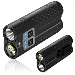 Banral Powerful Rechargeable EDC Pocket Flashlight with Dual Light Sou