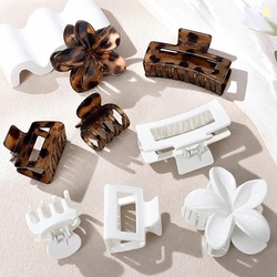 CHANDAT 8Pcs Mixed Style Hair Claw Clips Set for Women - Neutral