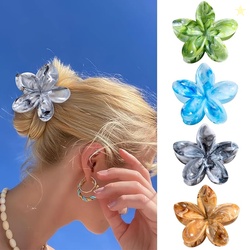 Flower Claw Clips 4PCS Hawaiian Plumeria Flower Hair Clips, Artistic M