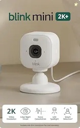 Blink Mini 2K+ (newest model)  Plug-in Home & Pet Indoor Security Came