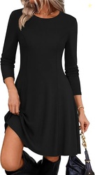 Zeagoo Sweater Dress for Women Fall 2026 Long Sleeve Crew Neck Ribbed 