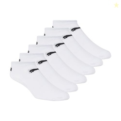 PUMA Womens 6 Pack Runner fashion liner socks, White/ Black Puma, 9 11