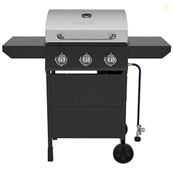 Nexgrill Propane 3 Burner Gas Grill, Side Tables with Stainless Steel 