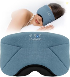 Sleep Mask with Headphones Bluetooth 5.4, LC-dolida Soft Bamboo Cotton
