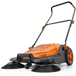 VEVOR Walk-Behind Hand Push Floor Sweeper, Manual Floor Sweeper Non-El