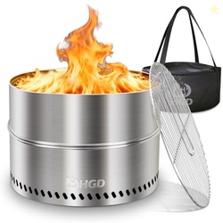 HGD 20 inch Smokeless Firepit Outdoor, Portable Smokeless Fire Pit for