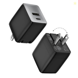 wegear USB C Fast Charging Charger, 30W Dual-Port GaN Nano Charger wit