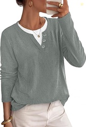 OFEEFAN Long Sleeve Shirts for Womens Sweaters Early Fall Fashion Tuni