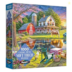 RoseArt Soft Touch Backyard Country Farm Scene 1000 Piece Jigsaw Puzzl