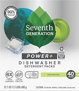 Seventh Generation Power Plus Dishwasher Detergent Packs Fresh Citrus 