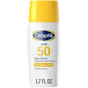 Cetaphil Sheer Mineral Face Sunscreen SPF 50, Zinc Oxide, 1.7oz