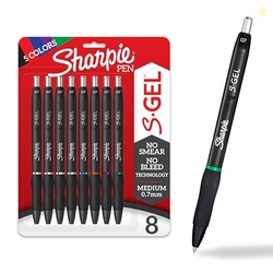 Sharpie S-Gel Gel Pens, Medium Point (0.7mm), Assorted Ink Colors, 8 C