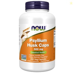 NOW Supplements, Psyllium Husk Caps 500mg, Intestinal Health*, 200 Veg