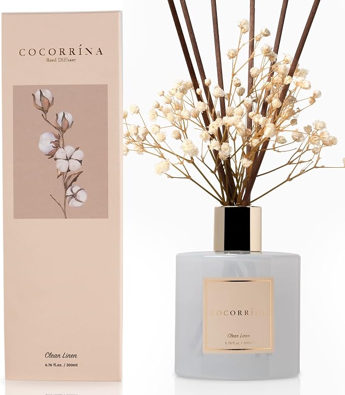 Reed Diffuser Set Clean Linen 6.7 fl oz Scented Diffuser with Sticks H